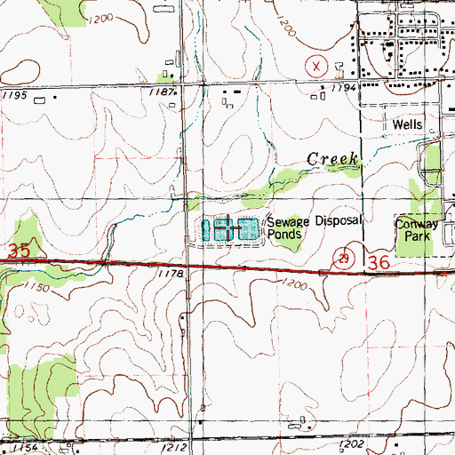 Topographic Map of Thorp Wastewater Treatment Facility, WI