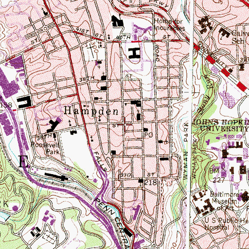 Topographic Map of Ideal Theatre (historical), MD