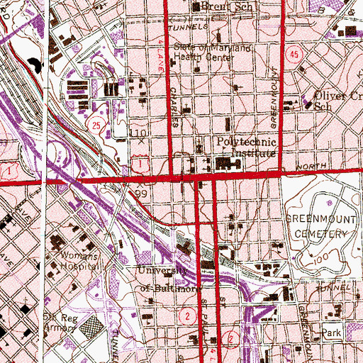 Topographic Map of Aurora Theatre (historical), MD