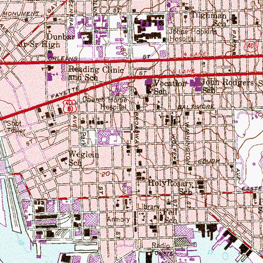 Topographic Map of Apex Theatre, MD