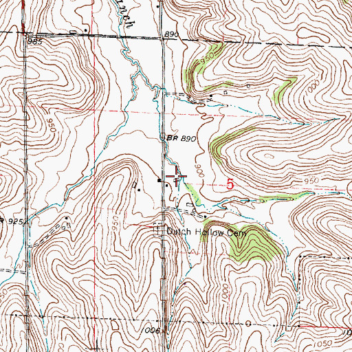 Topographic Map of Grassroots Farm, WI