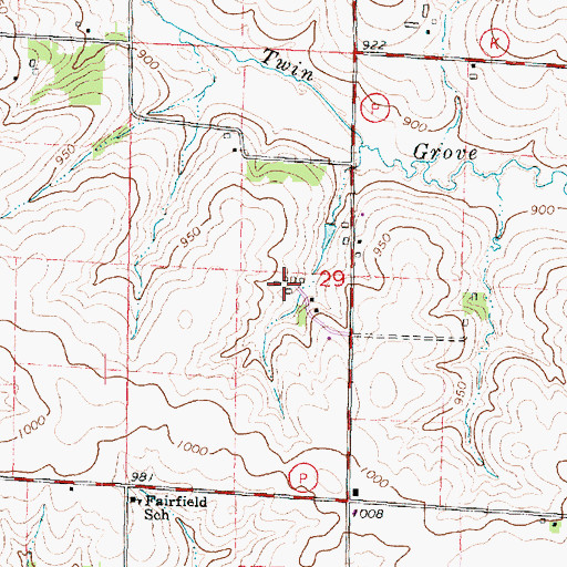 Topographic Map of Eakins Farm, WI