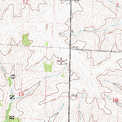 Topographic Map of Barker Farms, WI