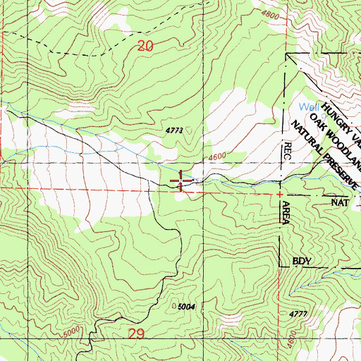 Topographic Map of Maxey Ranch, CA