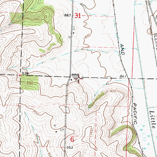 Topographic Map of Wettach Farms, WI