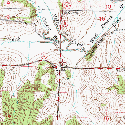 Topographic Map of Garden Path Greenhouses, WI