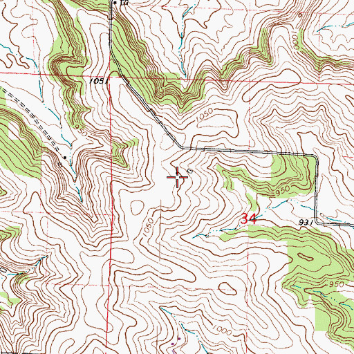 Topographic Map of Malkow Farms, WI