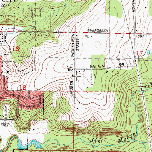 Topographic Map of Paquette Greenhouse, WI