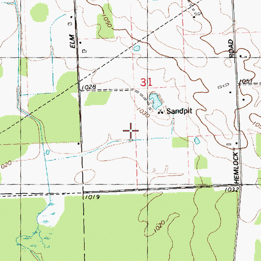 Topographic Map of Pleasant Valley Cranberry Marsh, WI