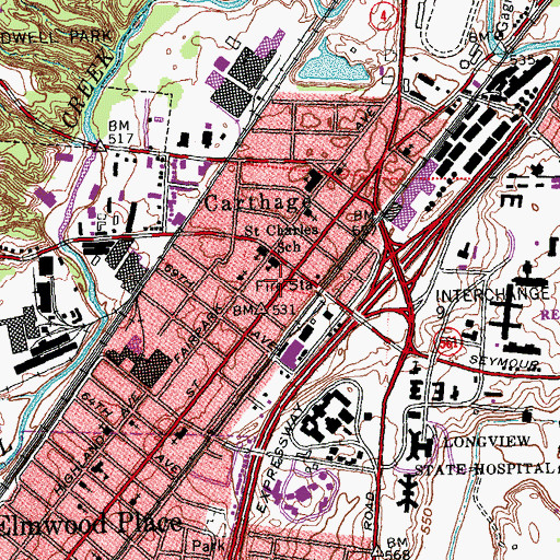 Topographic Map of Idle Hour Theatre (historical), OH