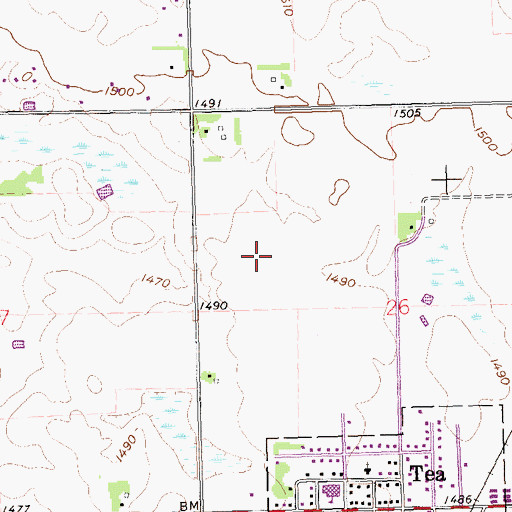 Topographic Map of Tea Community Library, SD