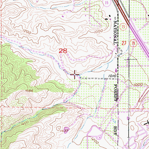 Topographic Map of McBribe Canyon, CA