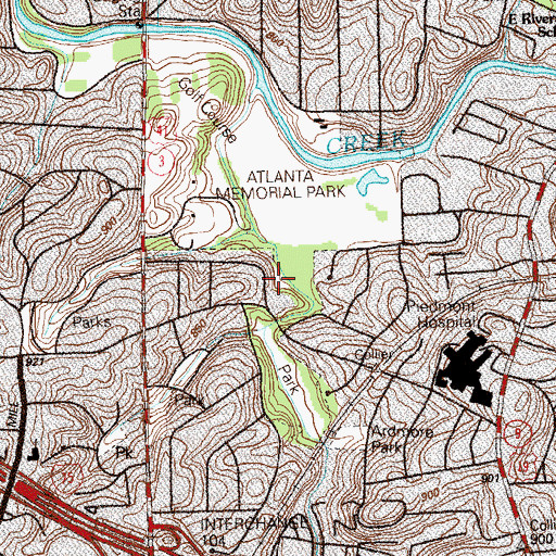Topographic Map of Louise G. Howard Park, GA