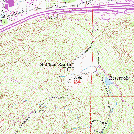 Topographic Map of McClain Ranch, CA