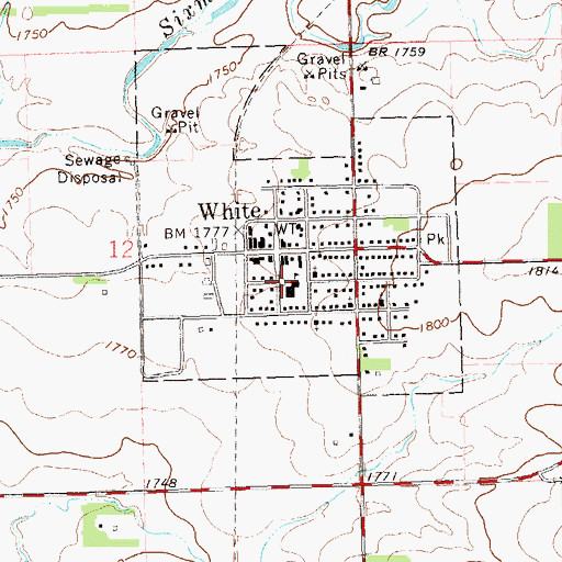 Topographic Map of Deubrook Community Library, SD