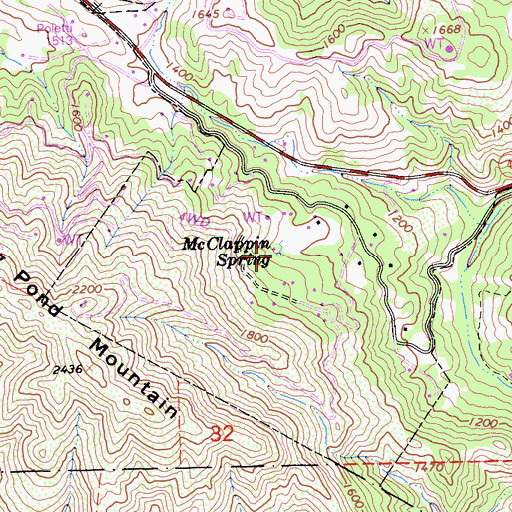 Topographic Map of McClappin Spring, CA
