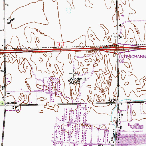 Topographic Map of Bunker Hill Country Club, CO