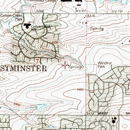 Topographic Map of Legacy Ridge Golf Course, CO