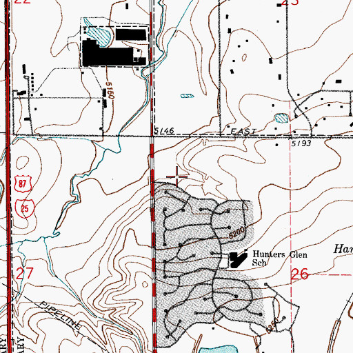 Topographic Map of Thorncreek Golf Course, CO