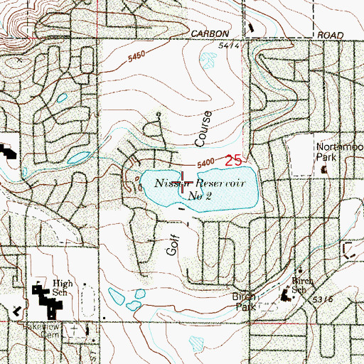 Topographic Map of Eagle Trace Golf Club, CO