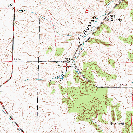 Topographic Map of Rainbow Fleece Farm, WI