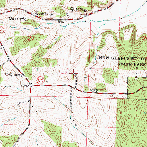 Topographic Map of New Glarus Dairy, WI