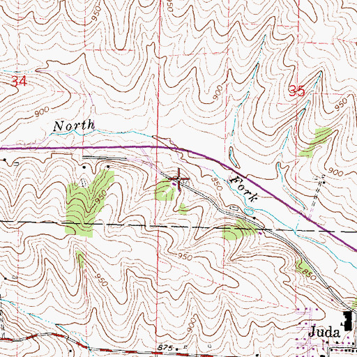 Topographic Map of Baumann Farms, WI
