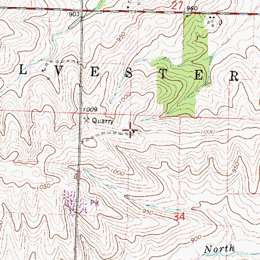 Topographic Map of Reed Farm, WI