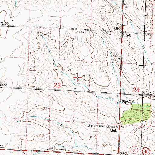 Topographic Map of Jordan Acres, WI