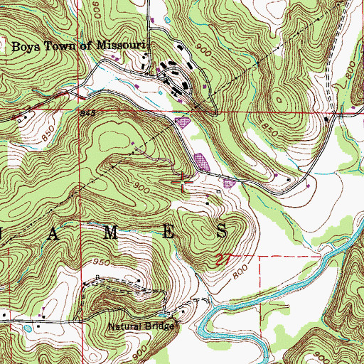 Topographic Map of Gorman Cemetery, MO