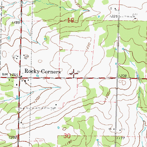 Topographic Map of Hajec Farm, WI