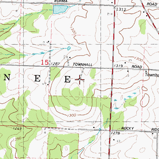 Topographic Map of Grabow Farms, WI