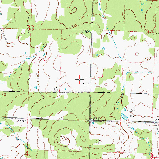 Topographic Map of Cisewski Farms, WI