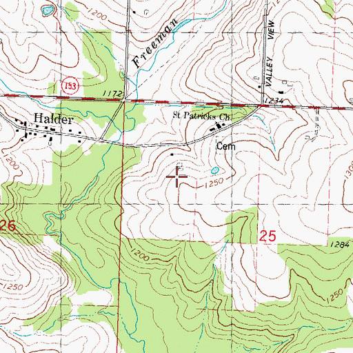 Topographic Map of Freeman Creek Farms, WI