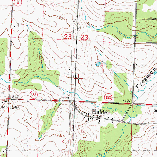 Topographic Map of Wind Valley Farms, WI