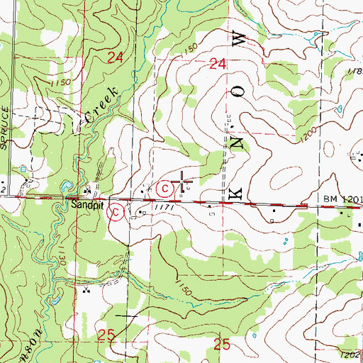Topographic Map of Lake Du Bay Berry Farms, WI