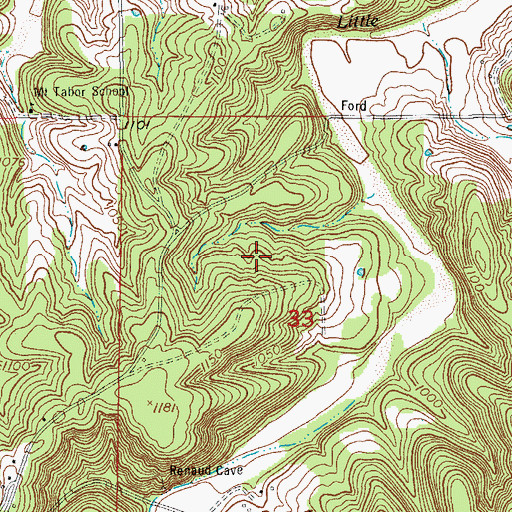 Topographic Map of Jocoy Cemetery, MO