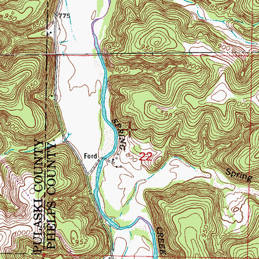 Topographic Map of Knapp Lawson Cemetery, MO