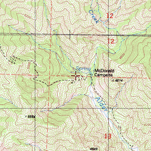 Topographic Map of McDonald Cabin, CA