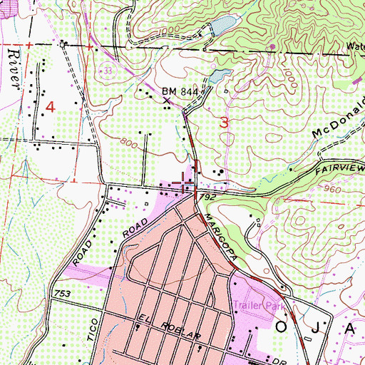 Topographic Map of McDonald Canyon, CA