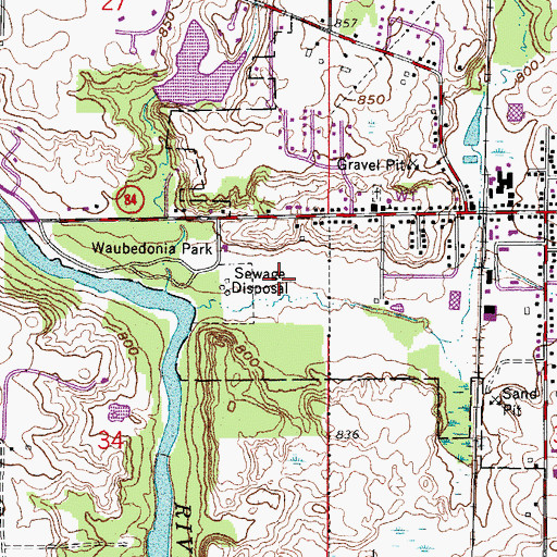 Topographic Map of Fredonia Wastewater Treatment Plant, WI