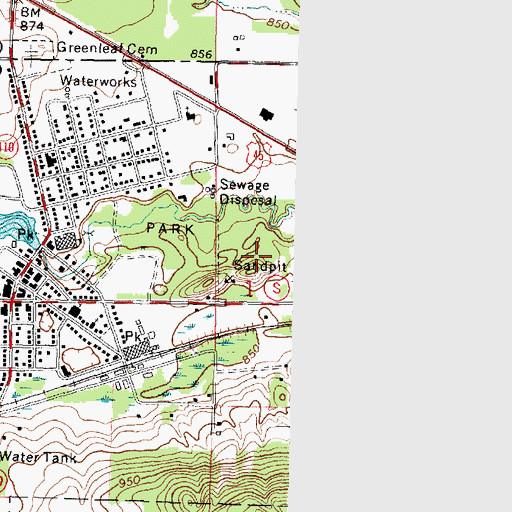Topographic Map of Marion Sewage Treatment Plant, WI