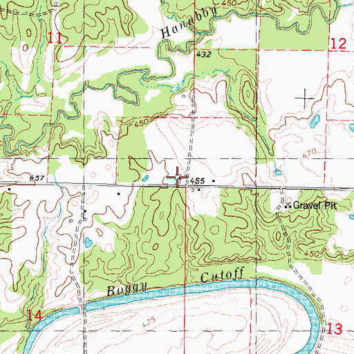 Topographic Map of Gay Cemetery, OK