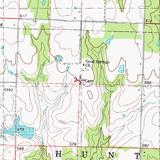 Topographic Map of Good Springs Cemetery, OK