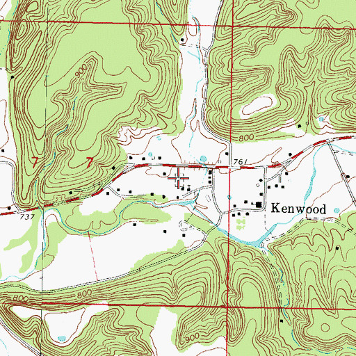 Topographic Map of Euwasha Cemetery, OK