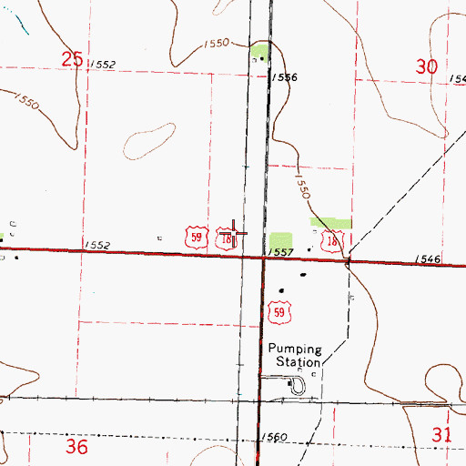 Topographic Map of B and B Farms, IA
