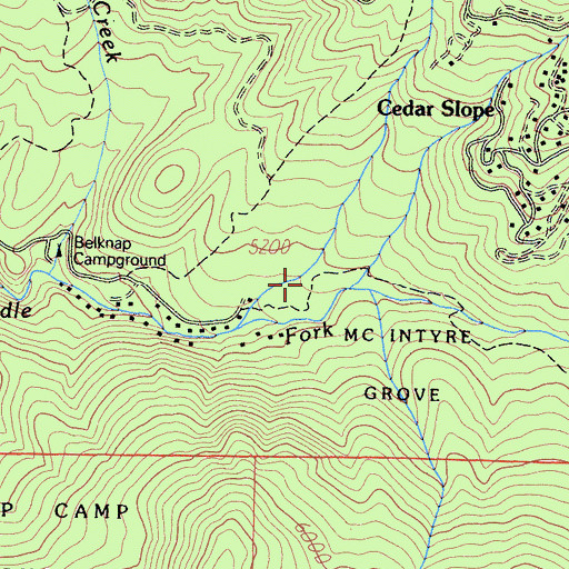 Topographic Map of McIntyre Creek, CA