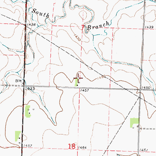 Topographic Map of Hofman Farm, IA