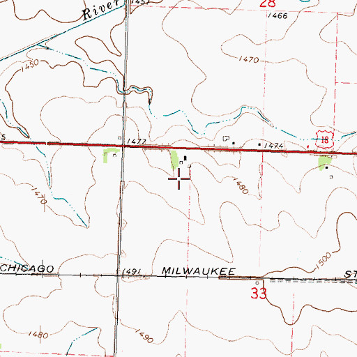 Topographic Map of Solsma Farms, IA