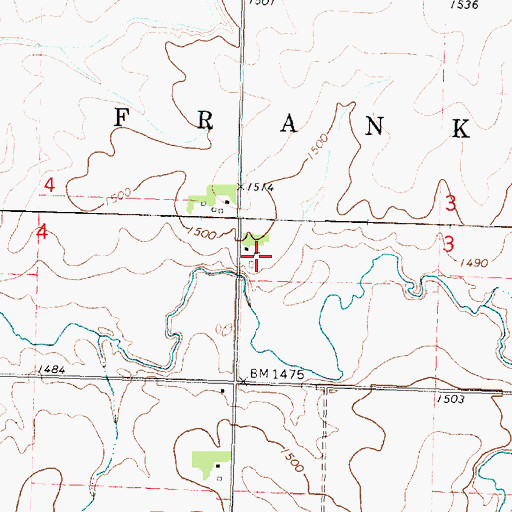 Topographic Map of Allison Acres, IA